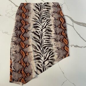 NWOT VENUS Printed Asymmetrical Midi Skirt